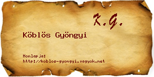 Köblös Gyöngyi névjegykártya