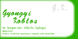 gyongyi koblos business card