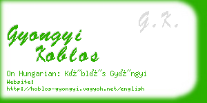 gyongyi koblos business card